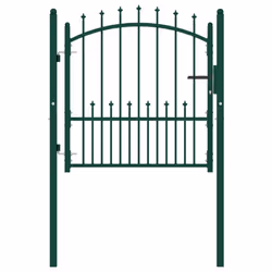vidaXL Fence Gate with Spikes Steel 100x100 cm Green Patio Garden Barrier