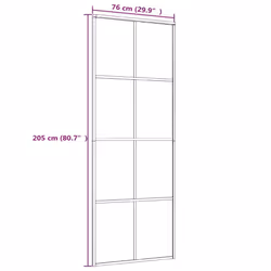 vidaXL Sliding Door Glass Door Sliding Barn Door Aluminium and ESG Glass Black