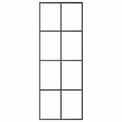 vidaXL Sliding Door Glass Door Sliding Barn Door Aluminium and ESG Glass Black - Additional view 5