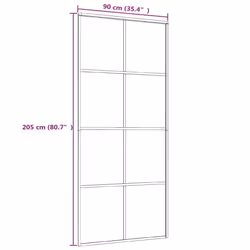 vidaXL Sliding Door Glass Door Sliding Barn Door Aluminium and ESG Glass Black