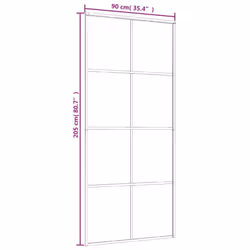 vidaXL Sliding Door Glass Door Sliding Barn Door Aluminium and ESG Glass Black - Additional view 6