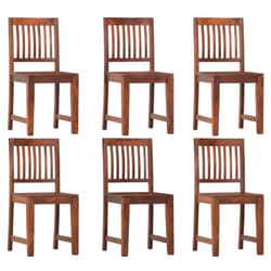 vidaXL 6x Solid Mango Wood Dining Chairs Kitchen Living Room Dinner Seating