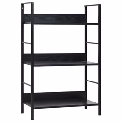 VidaXL 288218, Black, 3 shelves, Steel, Wood, 15 kg, 45 kg