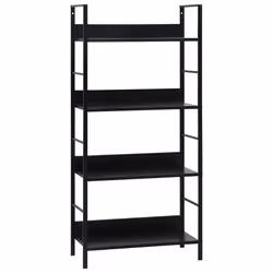 VidaXL 288222, Black, 4 shelves, Steel, Wood, 15 kg, 60 kg