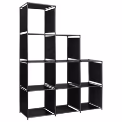 VidaXL 288321, Black, 9 shelves, Steel, 1300 mm, 450 mm, 1700 mm