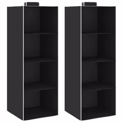 vidaXL 2x Hanging Closet Organisers with 4 Shelves Fabric Wardrobe Storage