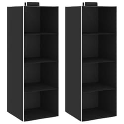 vidaXL 2x Hanging Closet Organisers with 4 Shelves Fabric Wardrobe Storage