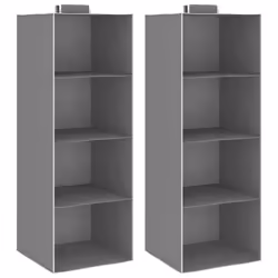 vidaXL 2x Hanging Closet Organisers with 4 Shelves Fabric Garment Rack Set