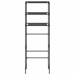 vidaXL 3-Tier Storage Rack over Toilet Black Bathroom Organiser Shelf Unit
