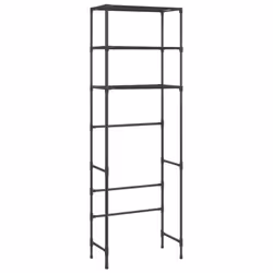 vidaXL 3-Tier Storage Rack over Toilet Black Bathroom Organiser Shelf Unit - Additional view 4