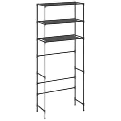 vidaXL 3-Tier Storage Rack over Laundry Machine Black Bathroom Display Unit