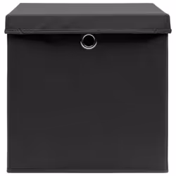 vidaXL 10x Storage Boxes with Lid Black Foldable Fabric Cabinet Chest bin - Additional view 3