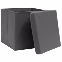 vidaXL 10x Storage Boxes with Lids Grey Fabric Garden Chests Cases Organisers - Additional view 3