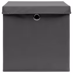 vidaXL 10x Storage Boxes with Lids Grey Fabric Garden Chests Cases Organisers - Additional view 4