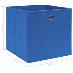vidaXL Storage Boxes Storage Cube Organiser Box Foldable Box 4 pcs Blue Fabric - Additional view 4