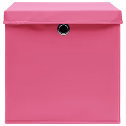 vidaXL 4x Storage Boxes with Lids Pink Fabric Garden Chests Cases Organisers - Additional view 4