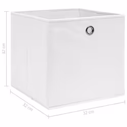 vidaXL 10x Storage Boxes White Fabric Foldable Garden Chests Cases Organisers - Additional view 4