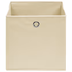 vidaXL 4x Storage Boxes Cream Fabric Household Foldable Chest Organiser Case