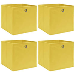 vidaXL 4x Storage Boxes Yellow Fabric Foldable Garden Chests Cases Organisers