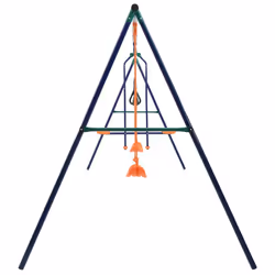 vidaXL Swing Set with Gymnastic Rings and 4 Seats Steel Chair Sky Scooter