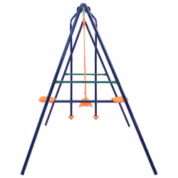 vidaXL Swing Set With 3 Seats Steel Backyard Playground Playset Sky Scooter