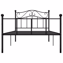vidaXL Bed Frame Black Metal 90x200cm Elegant Classic Base Bedroom Furniture - Additional view 4