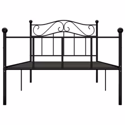 vidaXL Bed Frame Black Metal 100cm Elegant Solid Classic Bedroom Furniture - Additional view 2