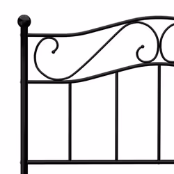 vidaXL Bed Frame Black Metal 100cm Elegant Solid Classic Bedroom Furniture - Additional view 3