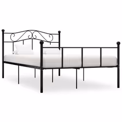 vidaXL Bed Frame Black Metal 120x200cm Elegant Solid Base Bedroom Furniture