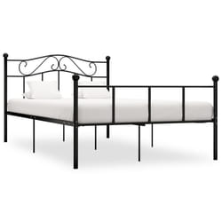 vidaXL Bed Frame Black Metal 120x200cm Elegant Solid Base Bedroom Furniture