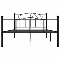 vidaXL Bed Frame Black Metal 120x200cm Elegant Solid Base Bedroom Furniture