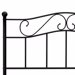 vidaXL Bed Frame Black Metal 120x200cm Elegant Solid Base Bedroom Furniture - Additional view 4