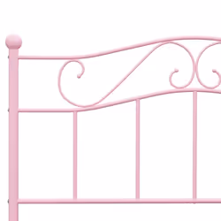 vidaXL Bed Frame Pink Metal 120x200cm Elegant Classic Base Bedroom Furniture - Additional view 4