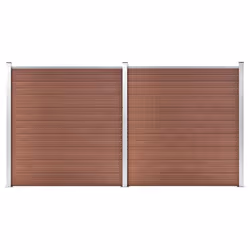 vidaXL Garden Fence WPC 353x186cm Brown Outdoor Patio Privacy Barrier Screen