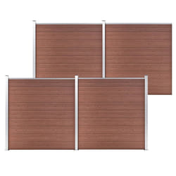 vidaXL Garden Fence WPC 699x186cm Brown Outdoor Patio Privacy Barrier Screen