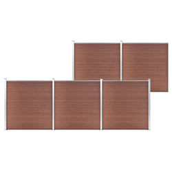 vidaXL Garden Fence WPC 872x186cm Brown Outdoor Patio Privacy Barrier Screen