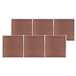 vidaXL Garden Fence WPC 1045x186cm Brown Outdoor Patio Privacy Barrier Screen
