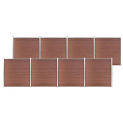 vidaXL Garden Fence WPC 1391x186cm Brown Outdoor Patio Privacy Barrier Screen