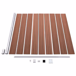vidaXL Garden Fence WPC 1391x186cm Brown Outdoor Patio Privacy Barrier Screen - Additional view 8