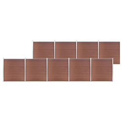 vidaXL Garden Fence WPC 1564x186cm Brown Outdoor Patio Privacy Barrier Screen