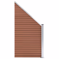 vidaXL WPC Fence Set 3 Square+1 Slanted 619x186cm Brown Privacy Barrier Screen - Additional view 10