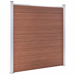 vidaXL WPC Fence Set 9 Square+1 Slanted 1657x186cm Brown Barrier Panel Screen