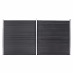 vidaXL Garden Fence WPC 353x186cm Grey Outdoor Patio Privacy Barrier Screen