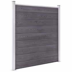vidaXL Garden Fence WPC 353x186cm Grey Outdoor Patio Privacy Barrier Screen