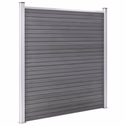 vidaXL Garden Fence WPC 353x186cm Grey Outdoor Patio Privacy Barrier Screen - Additional view 4
