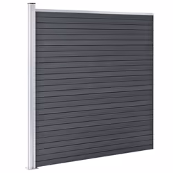 vidaXL WPC Fence Set 3 Square+1 Slanted 619x186cm Grey Barrier Panel Screen - Additional view 4