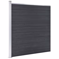 vidaXL WPC Fence Set 6 Square+1 Slanted 1138x186cm Grey Barrier Panel Screen