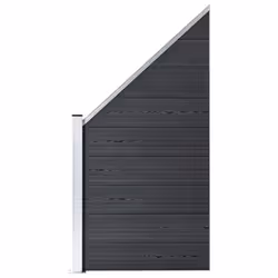 vidaXL WPC Fence Set 6 Square+1 Slanted 1138x186cm Grey Barrier Panel Screen - Additional view 6