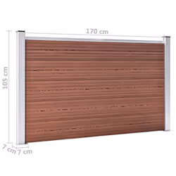 vidaXL Garden Fence WPC 353x106cm Brown Privacy Patio Barrier Panel Screen - Additional view 8
