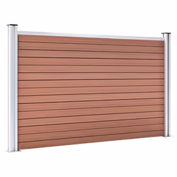 vidaXL Garden Fence WPC 526x106cm Brown Privacy Patio Barrier Panel Screen - Additional view 2